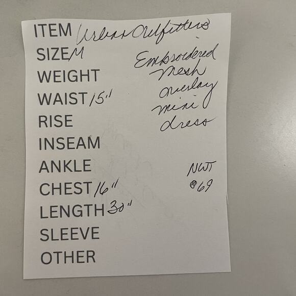 Urban Outfitters Mini Dress Size M Black Embroidered Floral Mesh Over Ponte Knit - Picture 11 of 11